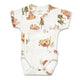 Bears Short Sleeve Organic Kimono Bodysuit - Thumbnail 2