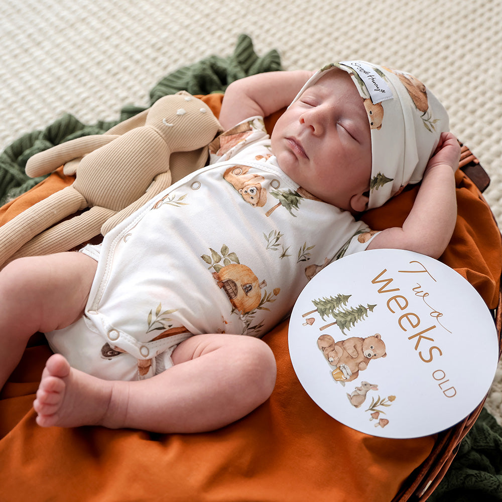 Bears Short Sleeve Organic Kimono Bodysuit - View 5