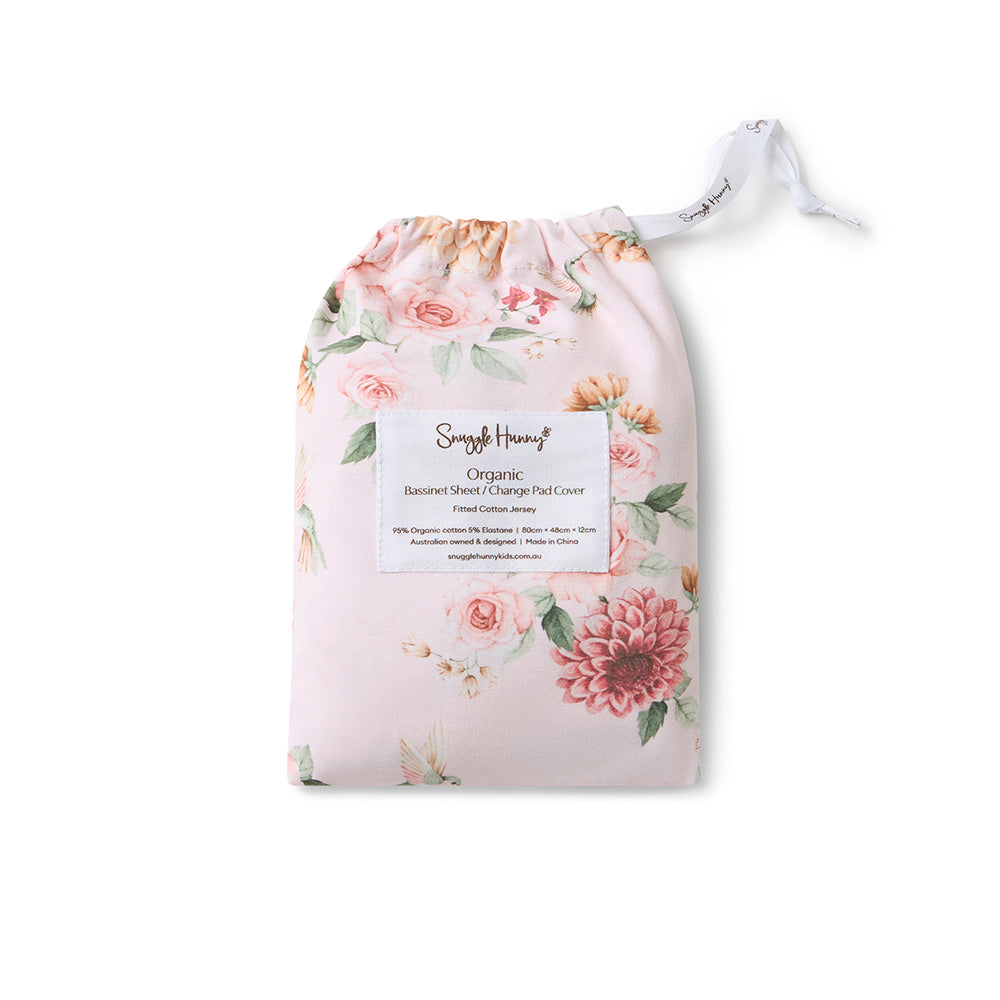 Birds & Blooms Organic Bassinet Sheet / Change Pad Cover - View 5
