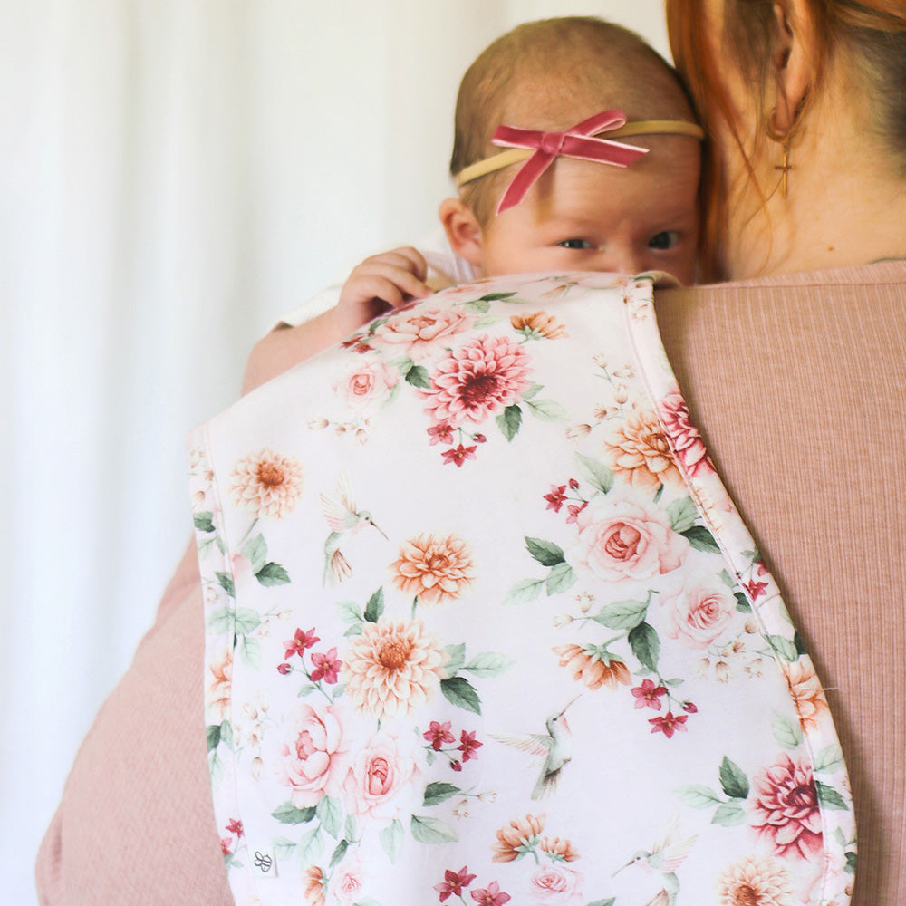 Birds & Blooms Organic Cotton Burp Cloth - View 3