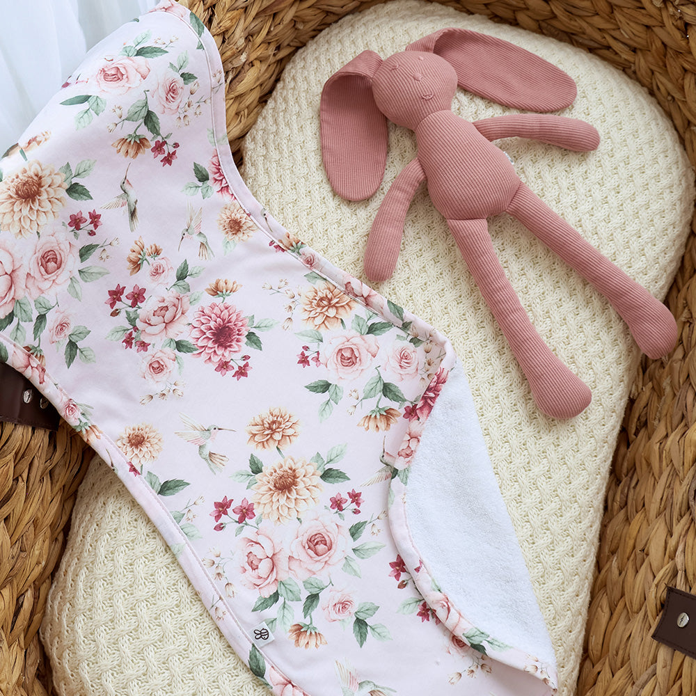 Birds & Blooms Organic Cotton Burp Cloth - View 1