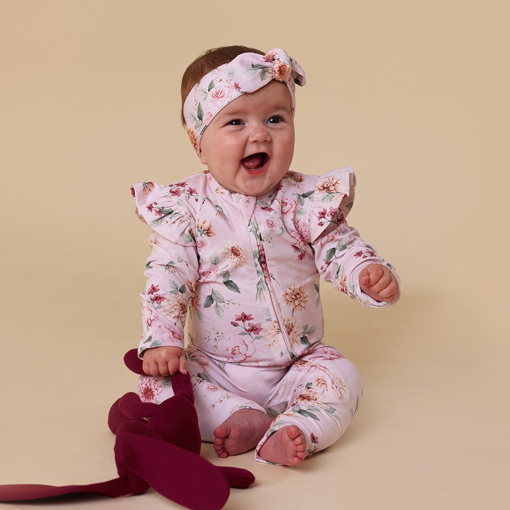 Birds & Blooms Organic Snugglesuit Convertible Romper with Frill - View 5
