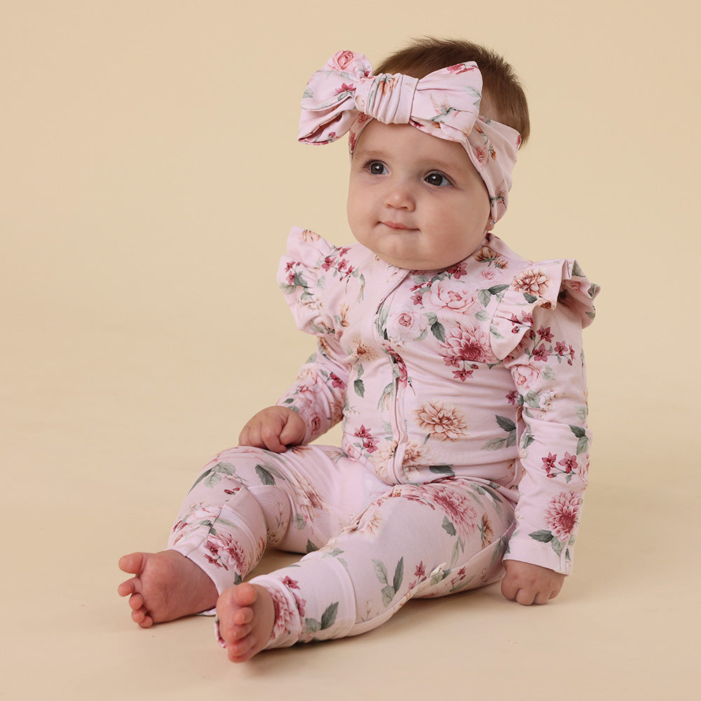 Birds & Blooms Organic Snugglesuit Convertible Romper with Frill - View 4
