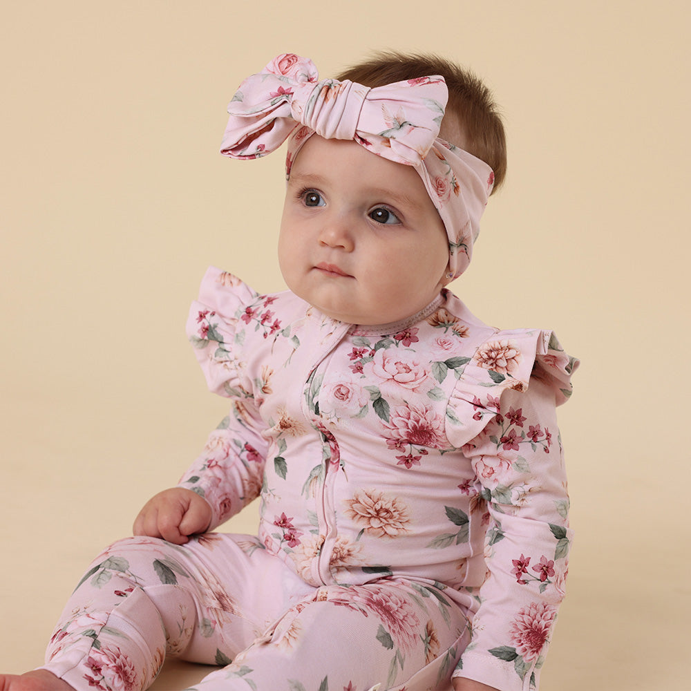 Birds & Blooms Organic Snugglesuit Convertible Romper with Frill - View 7