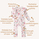 Birds & Blooms Organic Snugglesuit Convertible Romper with Frill - Thumbnail 6