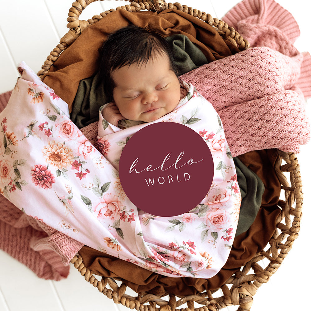 Birds & Blooms & Raspberry Reversible Milestone Cards - View 7