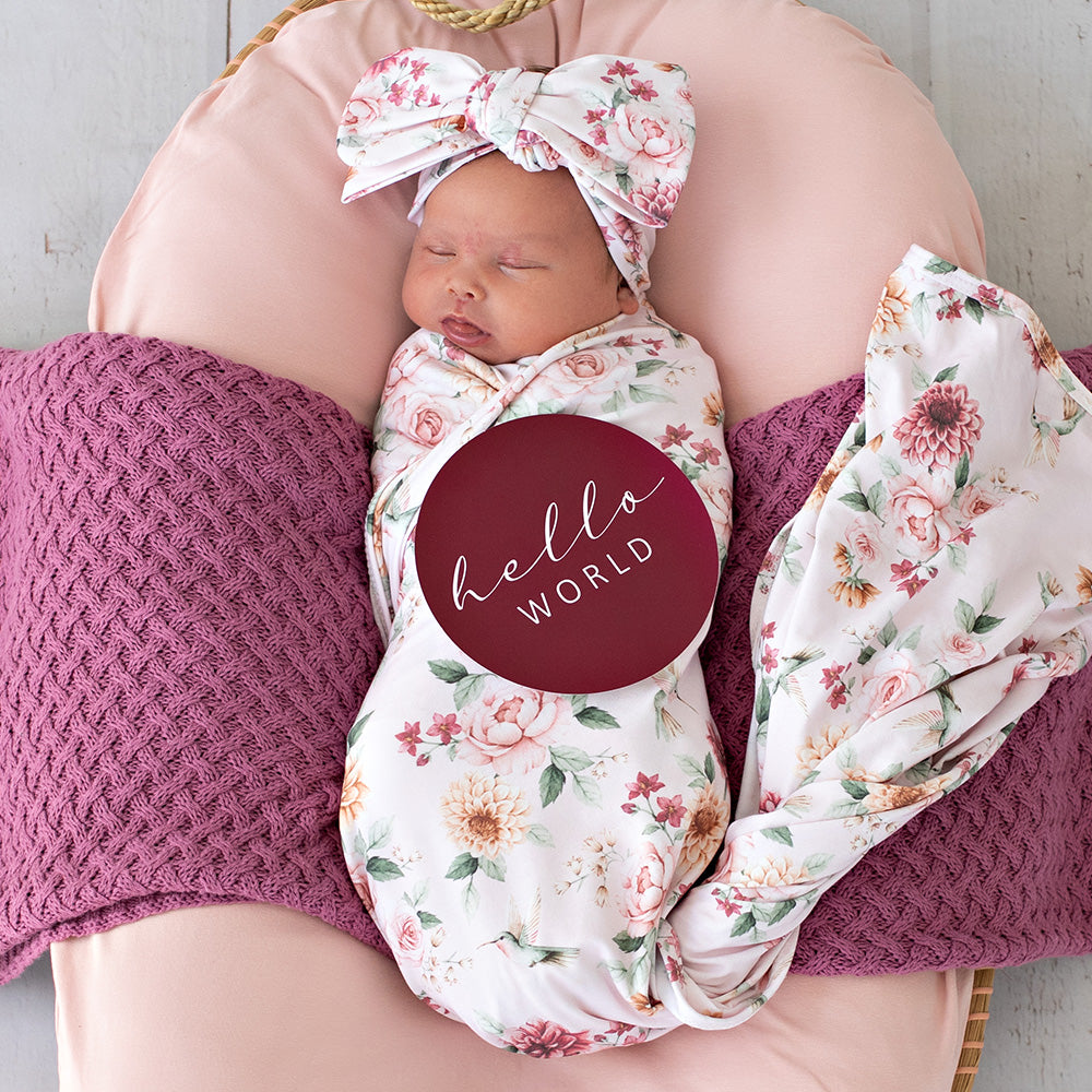 Birds & Blooms & Raspberry Reversible Milestone Cards - View 6