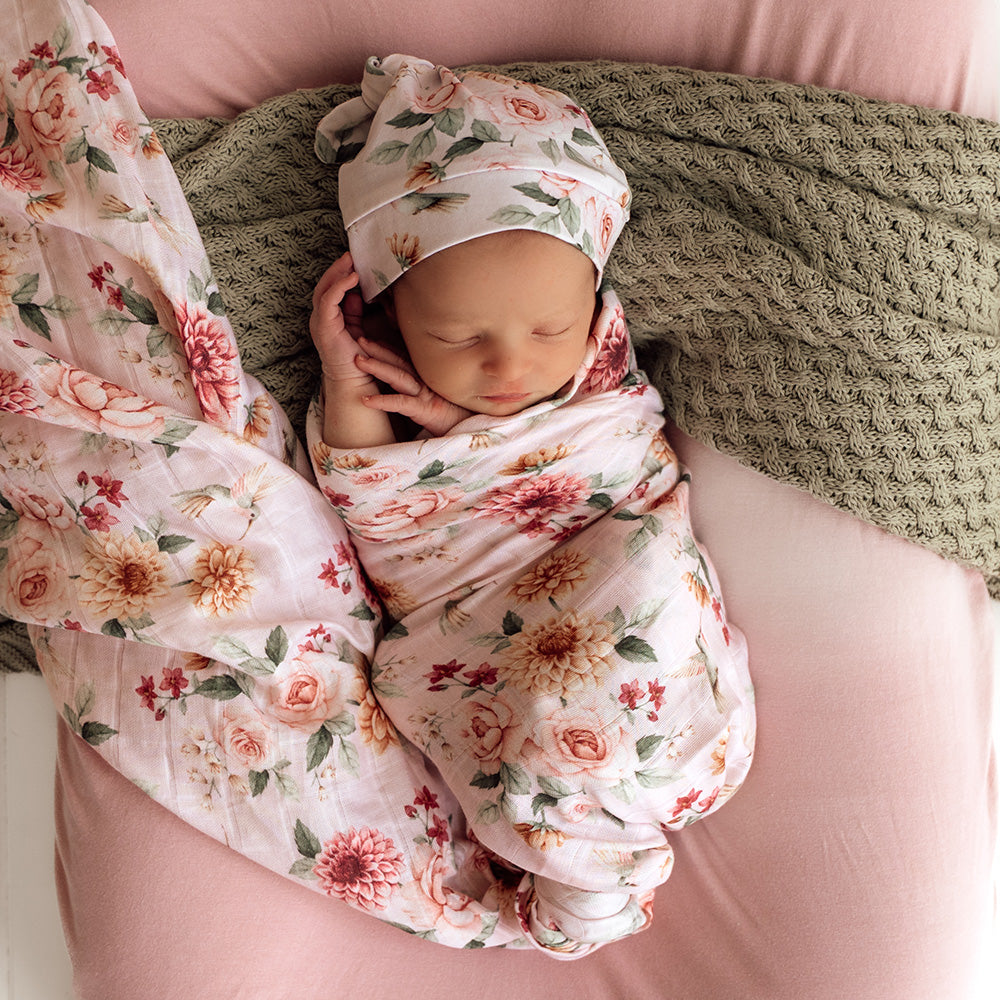 Birds & Blooms Organic Muslin Wrap - View 4