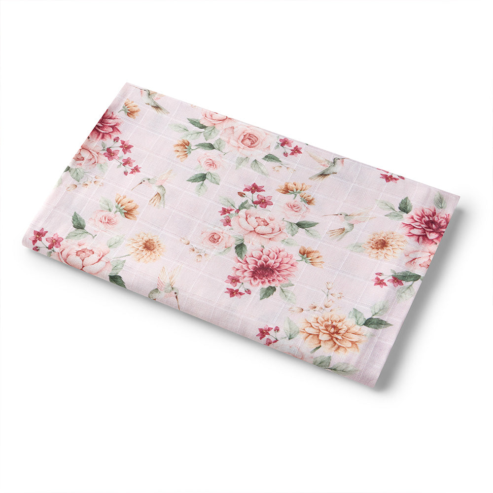 Birds & Blooms Organic Muslin Wrap - View 2