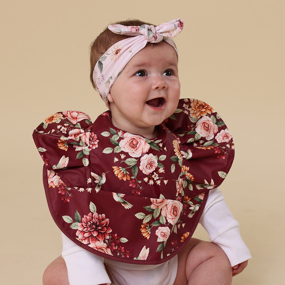 Floral Flutter Frill Snuggle Bib - View 6