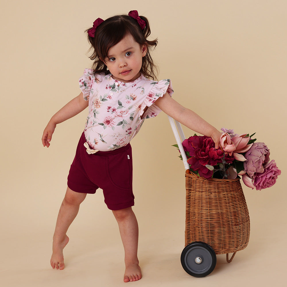 Birds & Blooms Organic Short Sleeve Top with Frill - View 8
