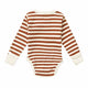 Biscuit Stripe Long Sleeve Organic Bodysuit - Thumbnail 4