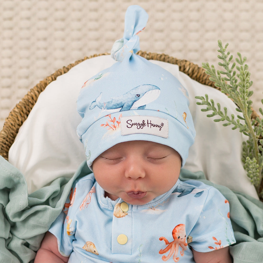 Blue Little Subs Organic Knotted Beanie - View 1