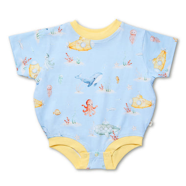 Blue Little Subs Organic Oversized Romper | Snuggle Hunny
