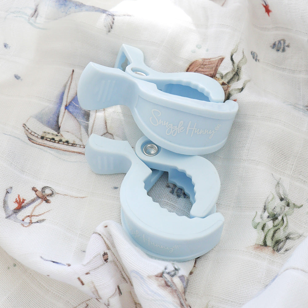 Snuggle Hunny Pram Clip Pair - Baby Blue - View 2
