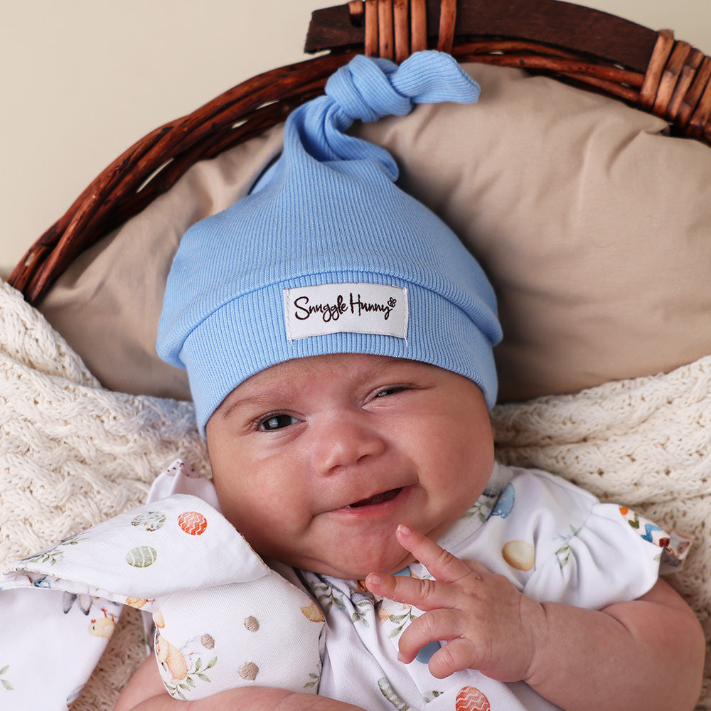 Bluebell Ribbed Organic Knotted Beanie - View 4