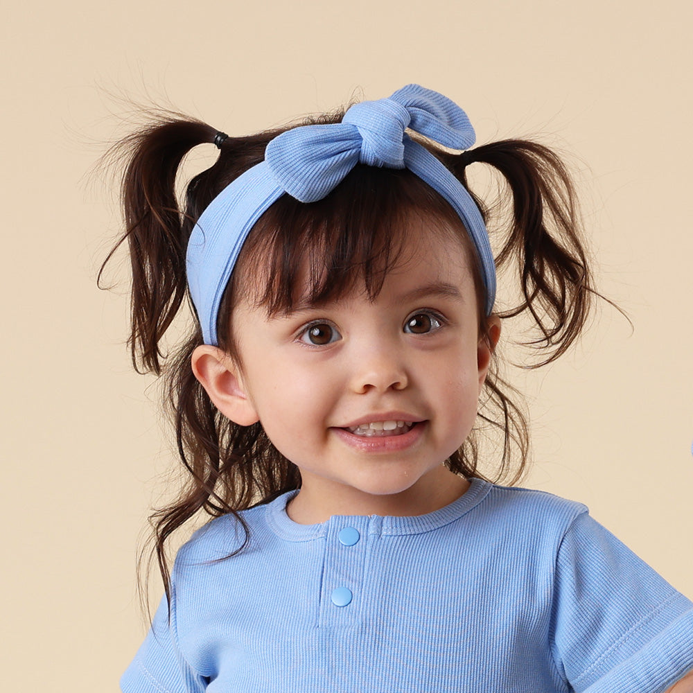 Bluebell Ribbed Organic Topknot - View 1