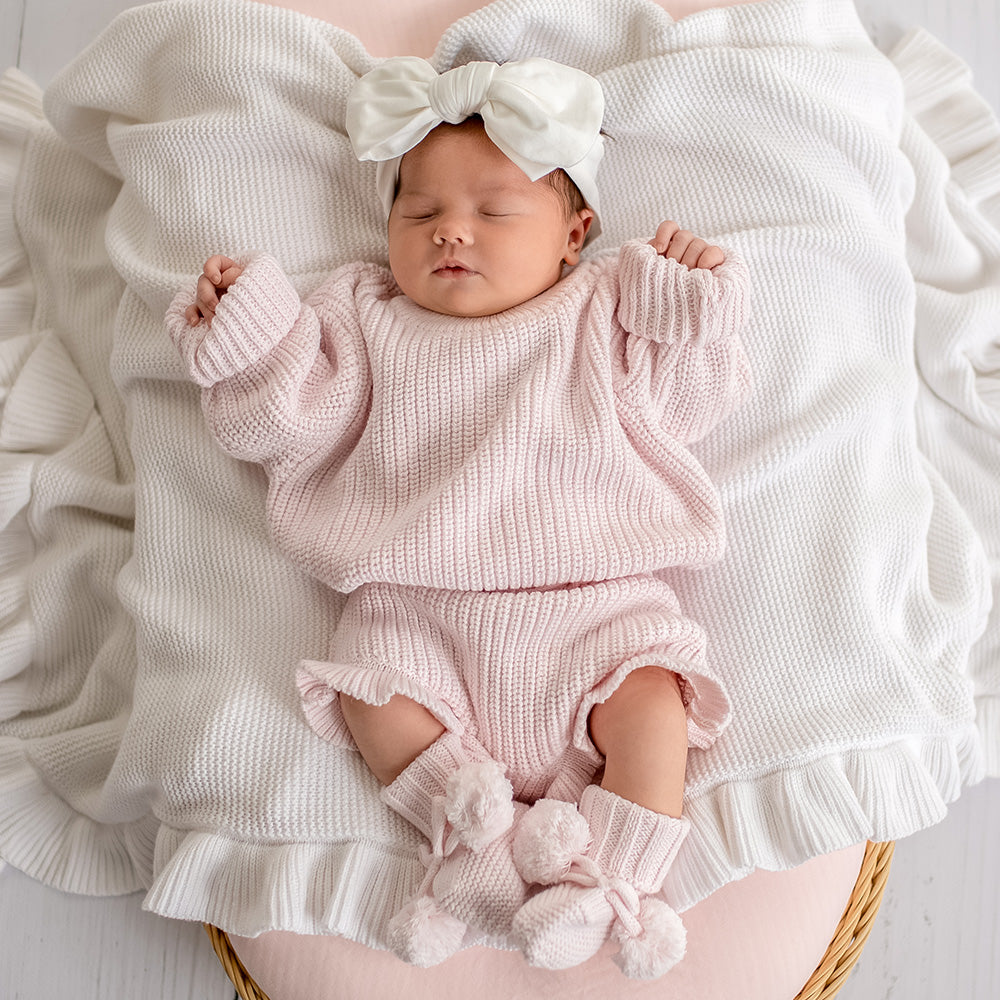 Blush Pink Organic Cotton Knit Bloomers - View 3