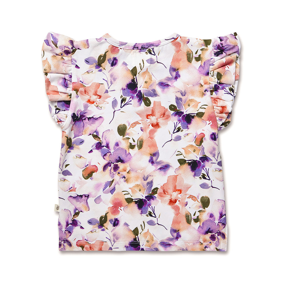 Blushing Beauty Organic Short Sleeve Top with Frill - View 5