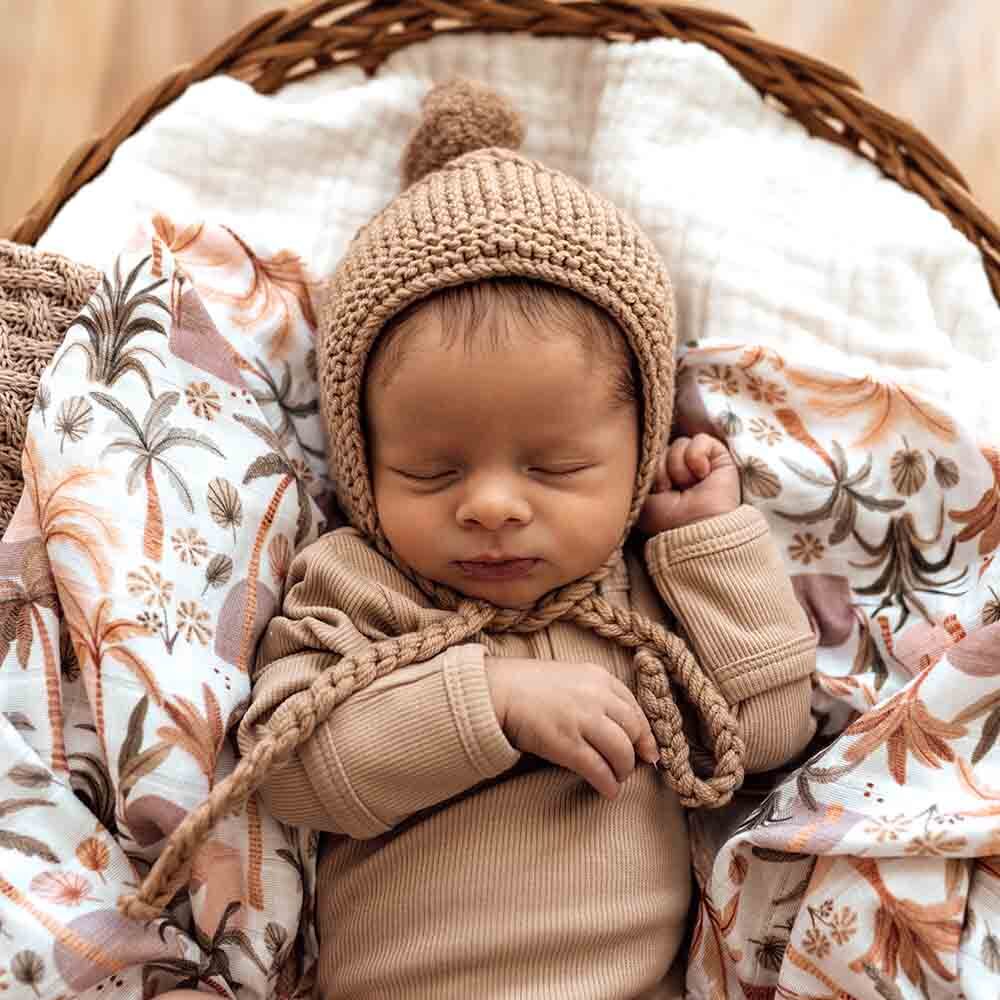 Fawn Merino Wool Bonnet & Booties - View 5