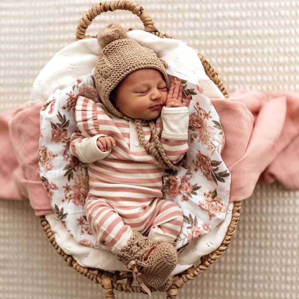 Fawn Merino Wool Bonnet & Booties - View 6