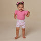 Candy Rib Short Sleeve Organic Bodysuit with Frill - Thumbnail 8
