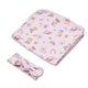 Boots & Bows Organic Jersey Wrap & Topknot Set - Thumbnail 2