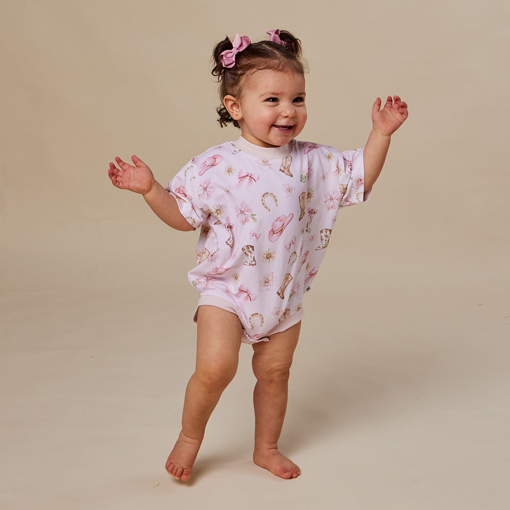 Boots & Bows Organic Oversized Romper - View 1