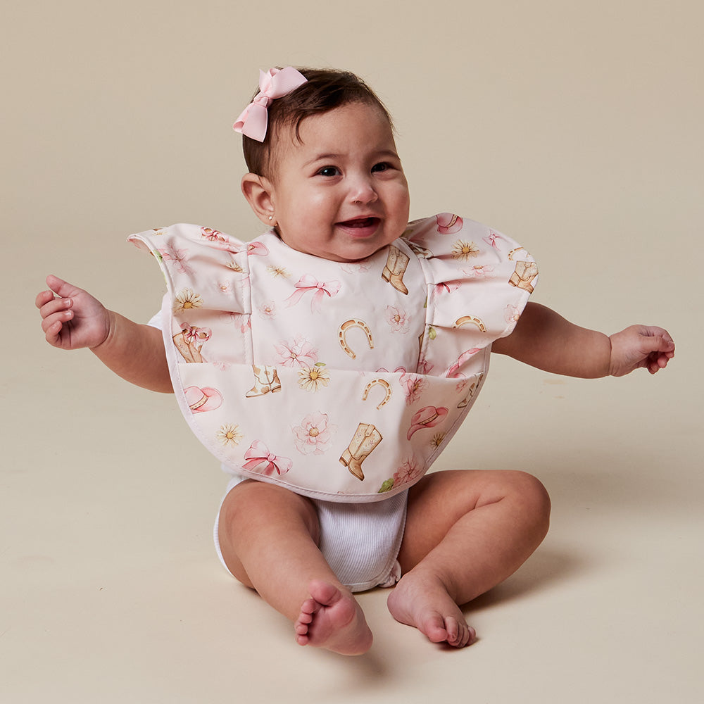 Boots & Bows Frill Snuggle Bib - View 9