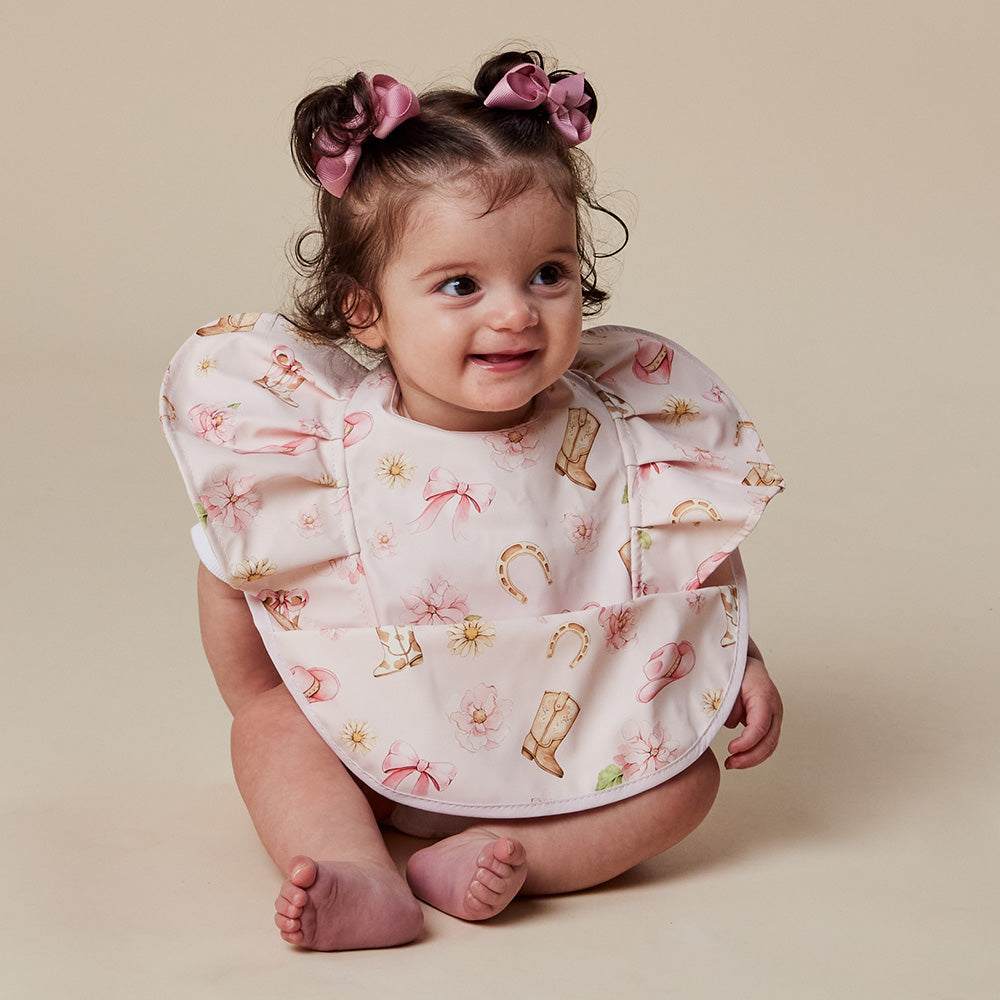 Boots & Bows Frill Snuggle Bib - View 10