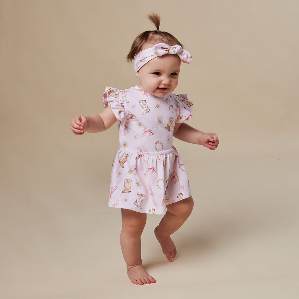 Boots & Bows Short Sleeve Organic Dress - View 13