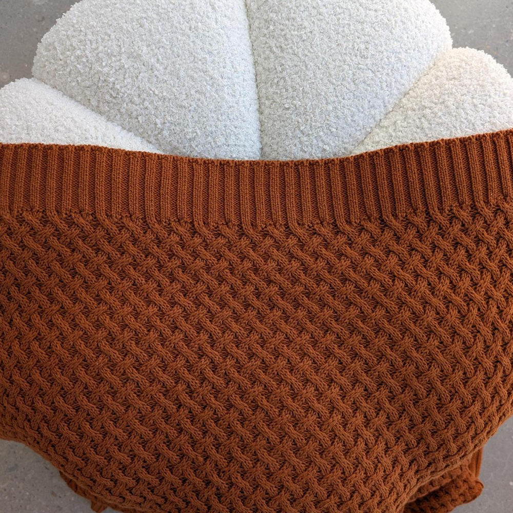 Bronze Diamond Knit Organic Baby Blanket - View 5