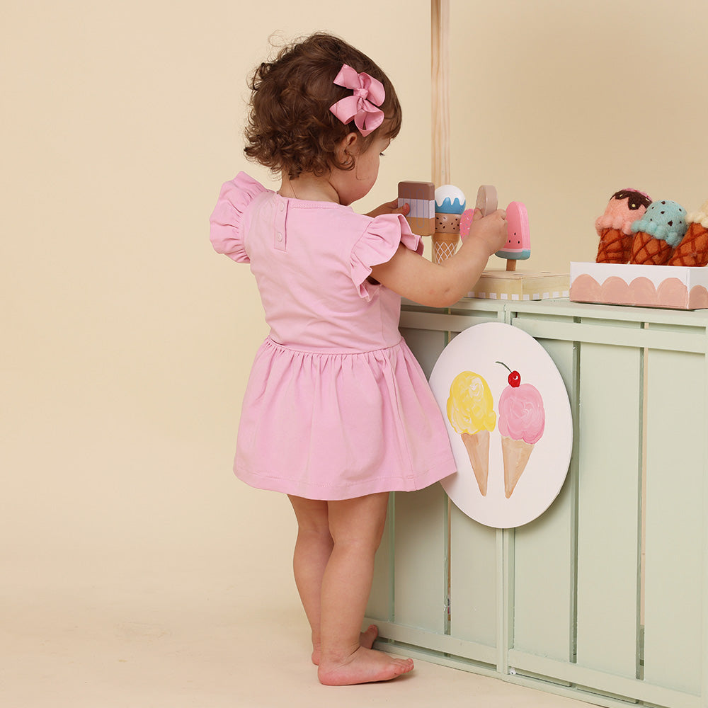 Bubblegum Short Sleeve Organic Dress - View 5