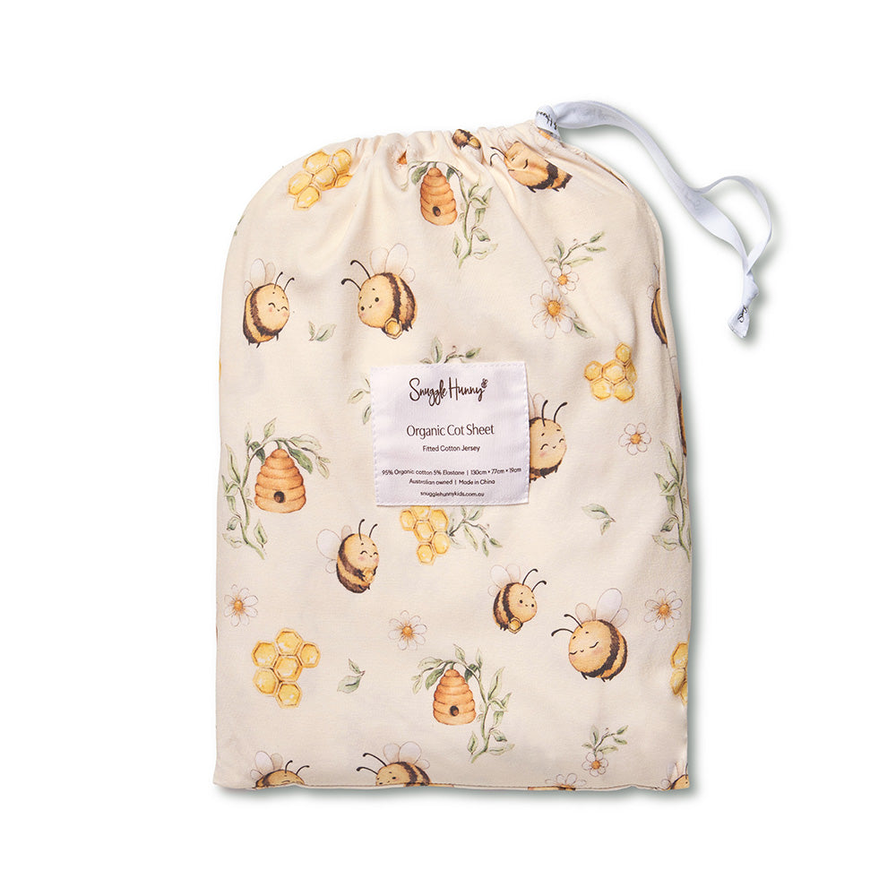 Bumblebees Organic Fitted Cot Sheet - View 8