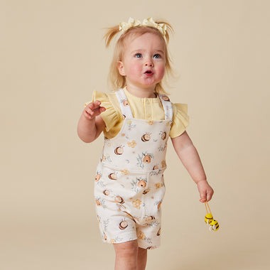 Bumblebees Organic Snuggle Overall Shorts | Snuggle Hunny