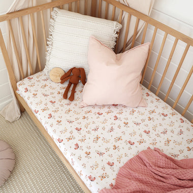 Butterfly Organic Fitted Cot Sheet | Snuggle Hunny