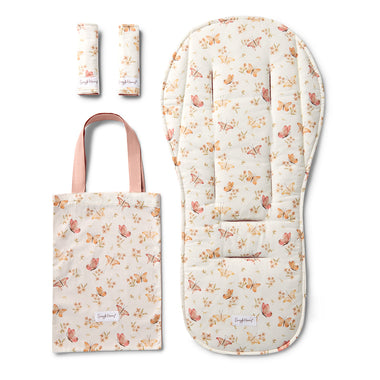 Butterfly Reversible Pram Liner & Strap Cover Set | Snuggle Hunny