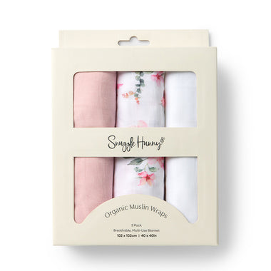 Large Organic Muslin Wraps 3 Pack - Milk/Camille/Fairytale | Snuggle Hunny