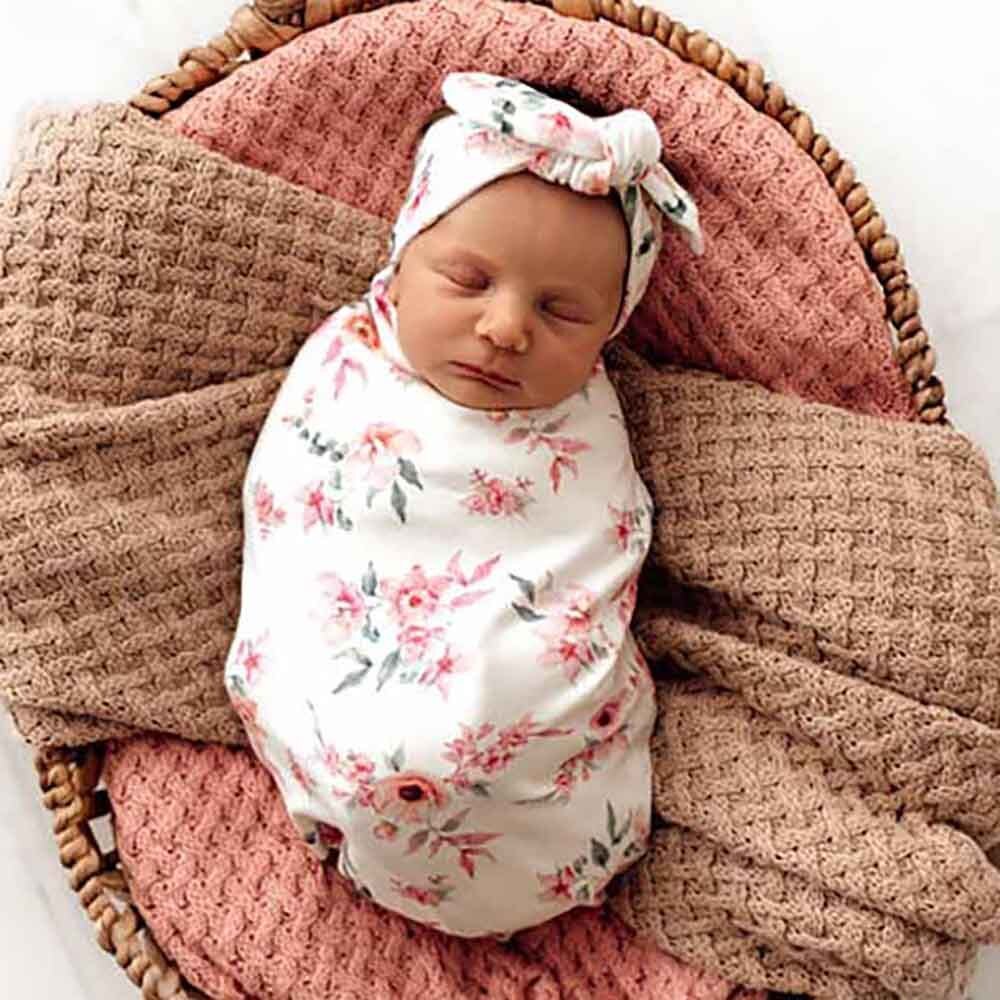 Camille Organic Baby Swaddle Topknot For Girls Snuggle Hunny