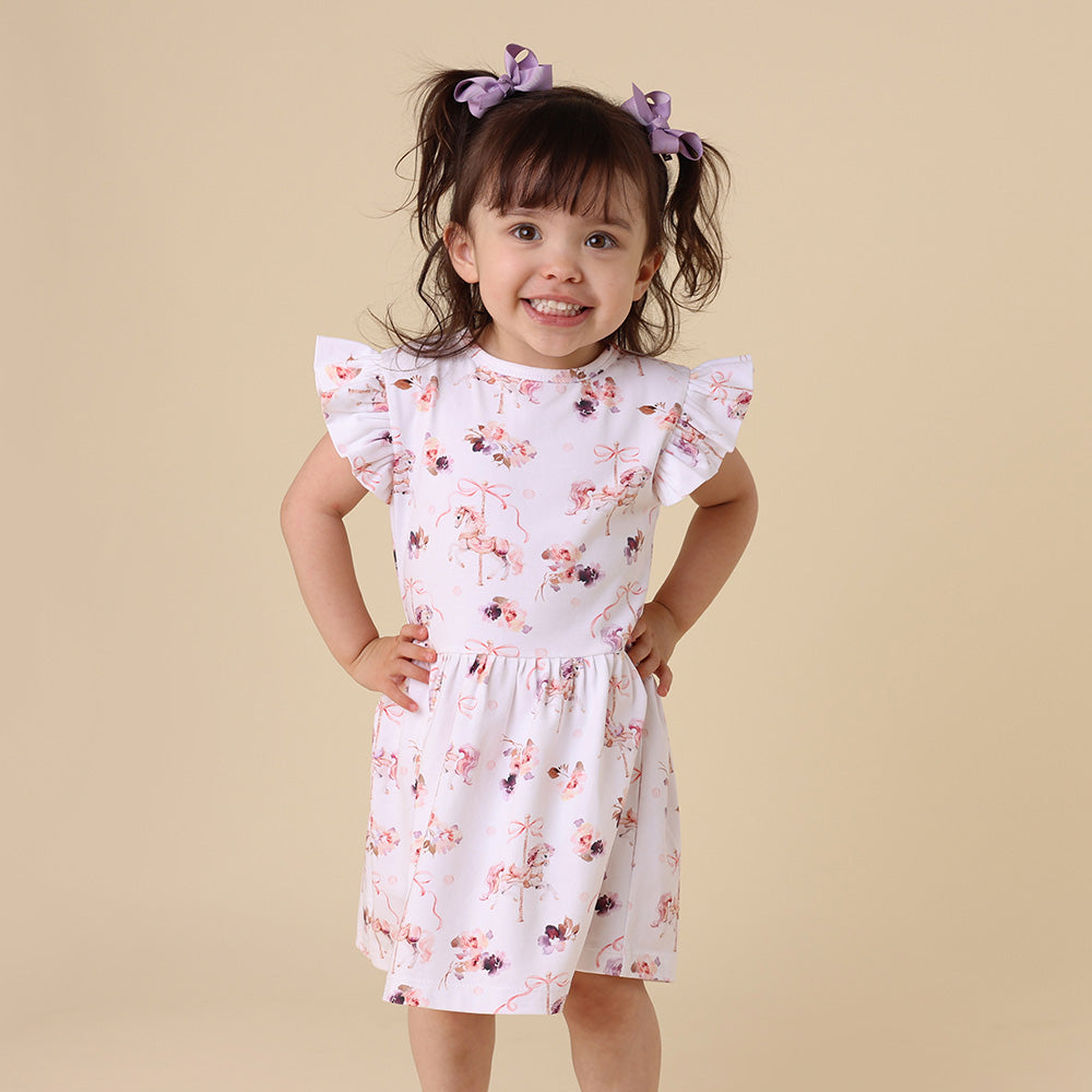 Carousel Short Sleeve Organic Dress - View 20