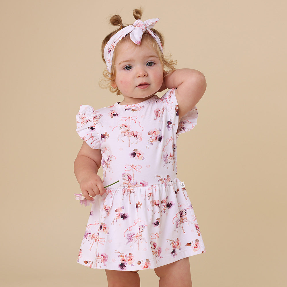 Carousel Short Sleeve Organic Dress - View 8