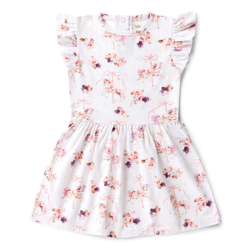 Carousel Short Sleeve Organic Dress - View 12