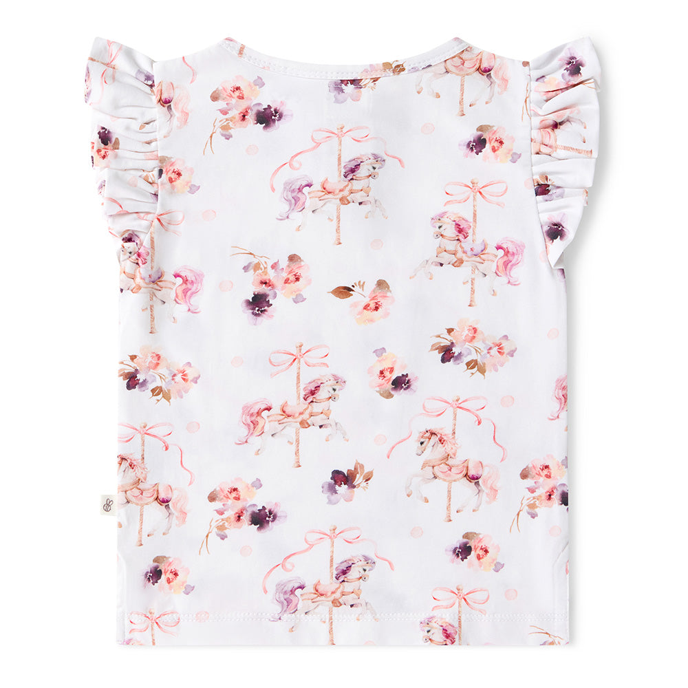 Carousel Organic Short Sleeve Top with Frill - View 12