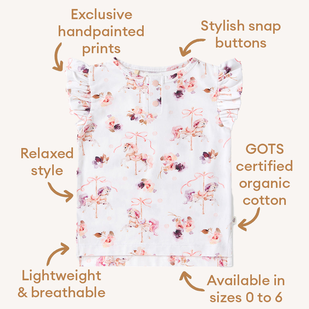 Carousel Organic Short Sleeve Top with Frill - View 6