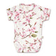 Cherry Blossom Short Sleeve Organic Kimono Bodysuit - Thumbnail 2