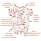 Cherry Blossom Short Sleeve Organic Kimono Bodysuit - Thumbnail 6