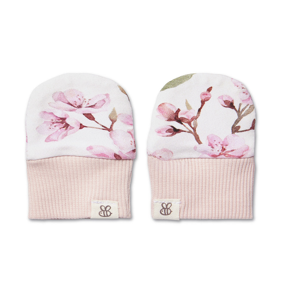 Cherry Blossom Organic Cotton Mittens - View 1