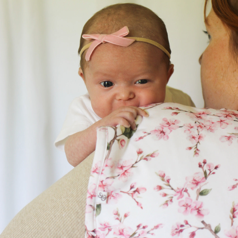 Cherry Blossom Organic Cotton Burp Cloth - View 4