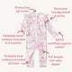 Cherry Blossom Organic Snugglesuit Convertible Romper with Frill - Thumbnail 4