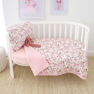 Cherry Blossom Organic Cotton Cot Comforter | Snuggle Hunny